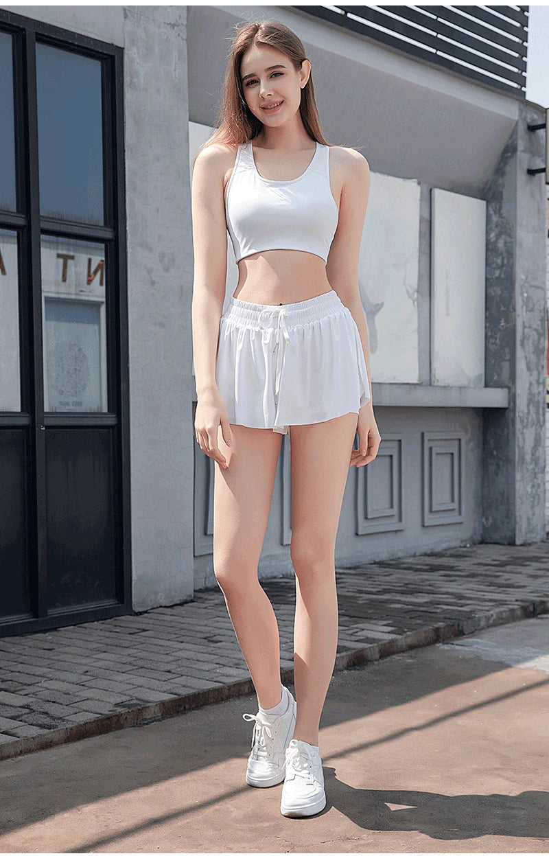 New Women Shorts Skirts High Waist Breathable Sweat Shorts Summer Security Pants Woman Sports Skirts Gym Yoga Shorts Sportswear