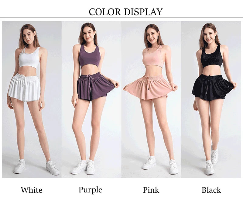 New Women Shorts Skirts High Waist Breathable Sweat Shorts Summer Security Pants Woman Sports Skirts Gym Yoga Shorts Sportswear