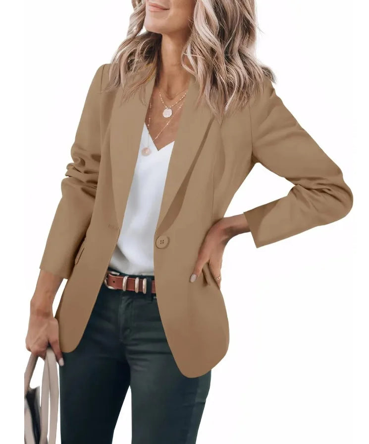 Women Blazers 2024 Fashion Formal Office Lady Blazer Coat Vintage Long Sleeve Jackets Coat Female Outerwear Femme Пиджак Женский