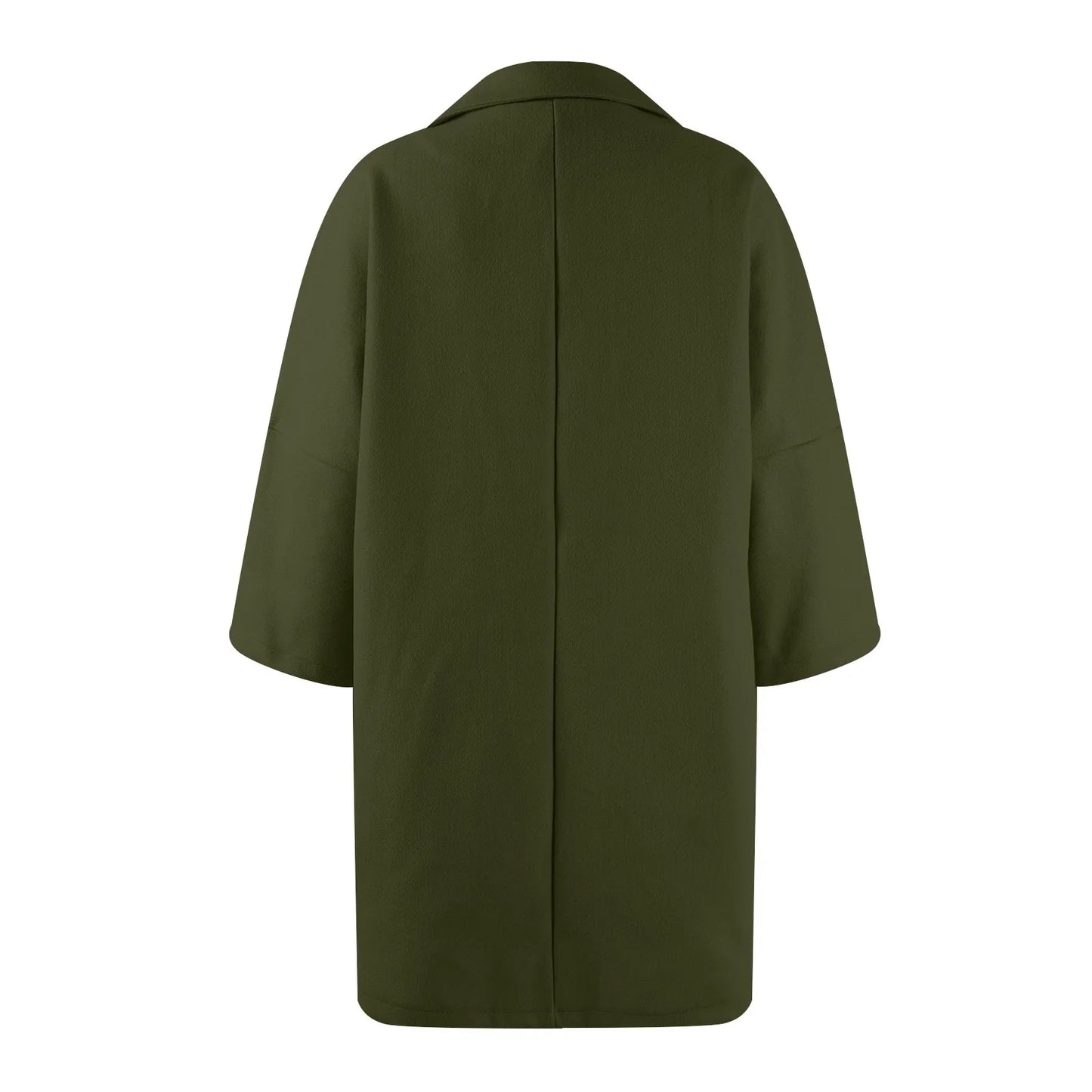 Women'S Coat Fashionable Versatile Tweed Coat Solid Color Sinking Shoulder Seven-Quarter Sleeve Single-Breasted Jacket Women