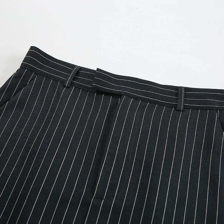 Skirt Women Office Lady High Waist Striped Fashion New Euro-America Style Simple Women Skirt Luxury
