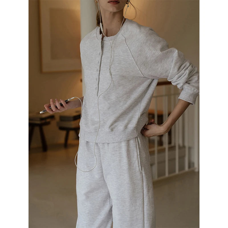 Casual Cotton Two Piece Sets Womens Outifits Long Sleeve Hoodie +Sweatpants Set Trousers Suit Jogger Tracksuit Ensemble Femme