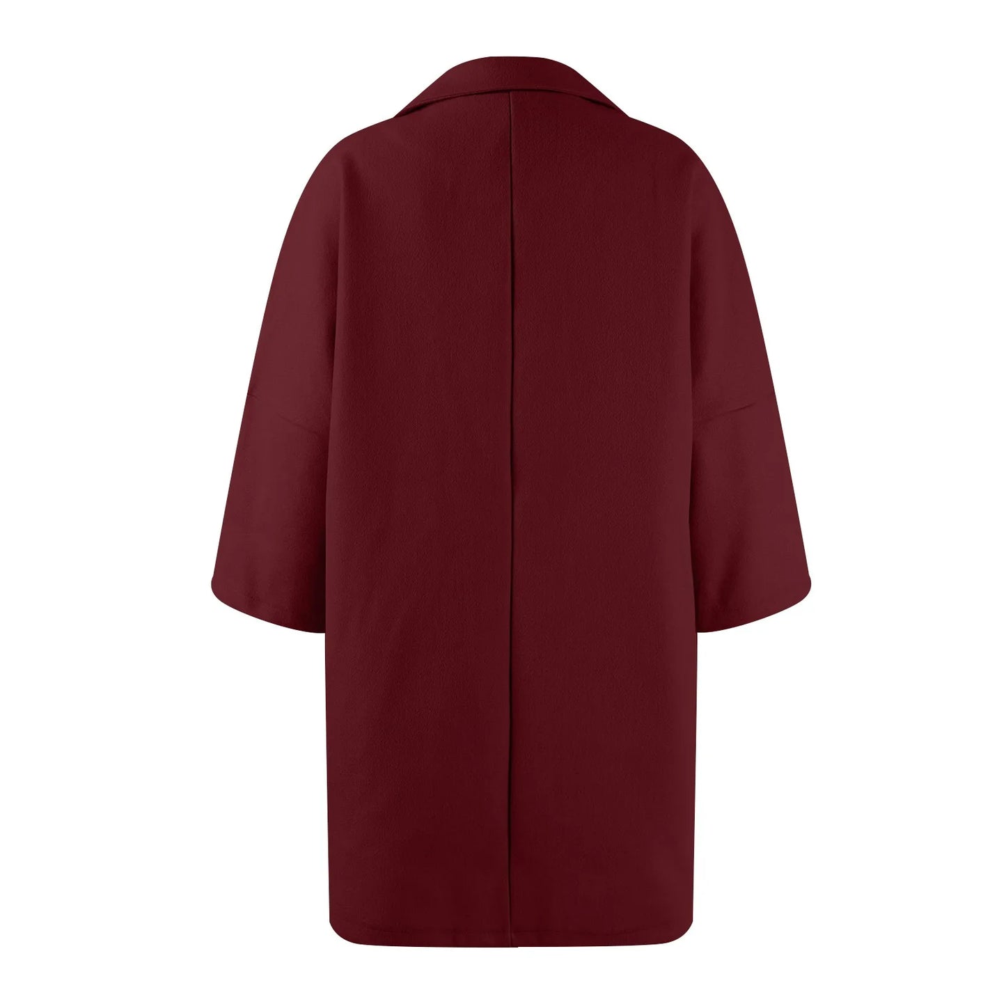 Women'S Coat Fashionable Versatile Tweed Coat Solid Color Sinking Shoulder Seven-Quarter Sleeve Single-Breasted Jacket Women