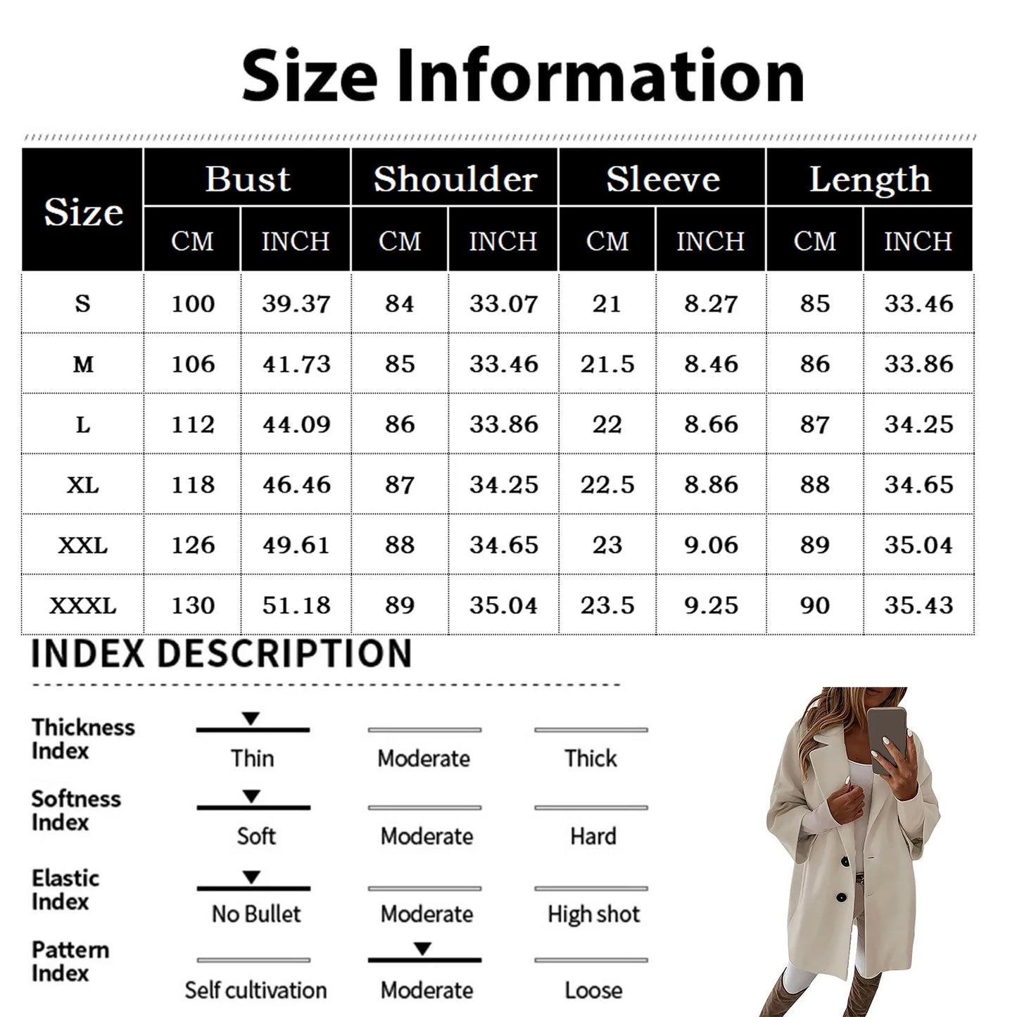 Women'S Coat Fashionable Versatile Tweed Coat Solid Color Sinking Shoulder Seven-Quarter Sleeve Single-Breasted Jacket Women
