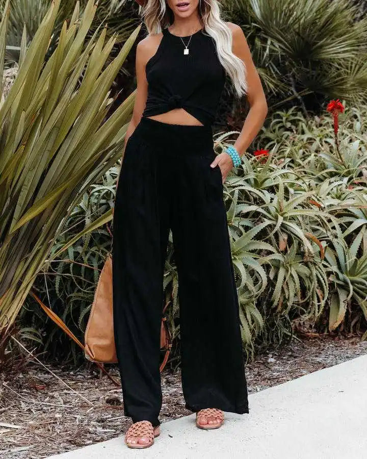 Casual pants, casual style, drawstring, distressed mid waist