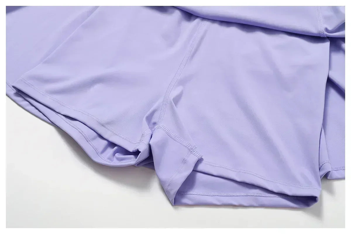 Yoga skirt anti-slip sports dress outdoor one-piece zip tennis skirt running fitness badminton dresses