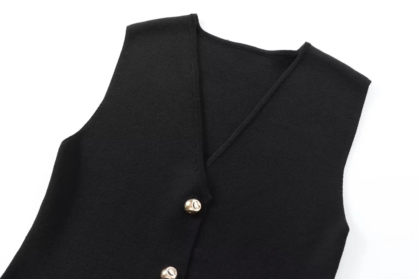 TRAF Woman Knit Vest Top Cropped Sleeveless Vests for Women 2024 Button Summer Vest Top Female Holiday Knitted Short Tops