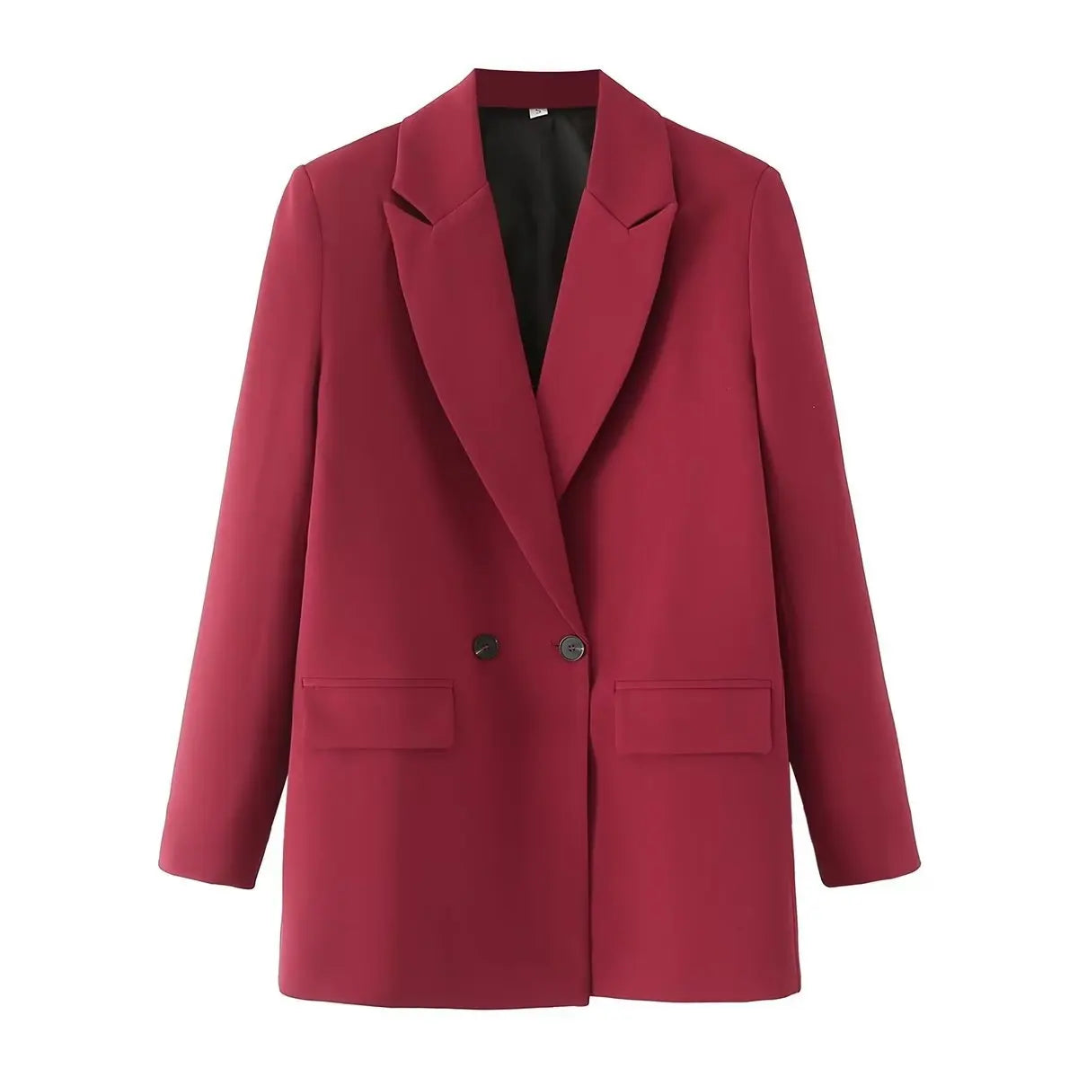 Elegant Blazer Coat For Women Fashion Pockets Lapel Oversized Suit Jackets 2025 New Autumn Office Lady Casual Loose Outerwear
