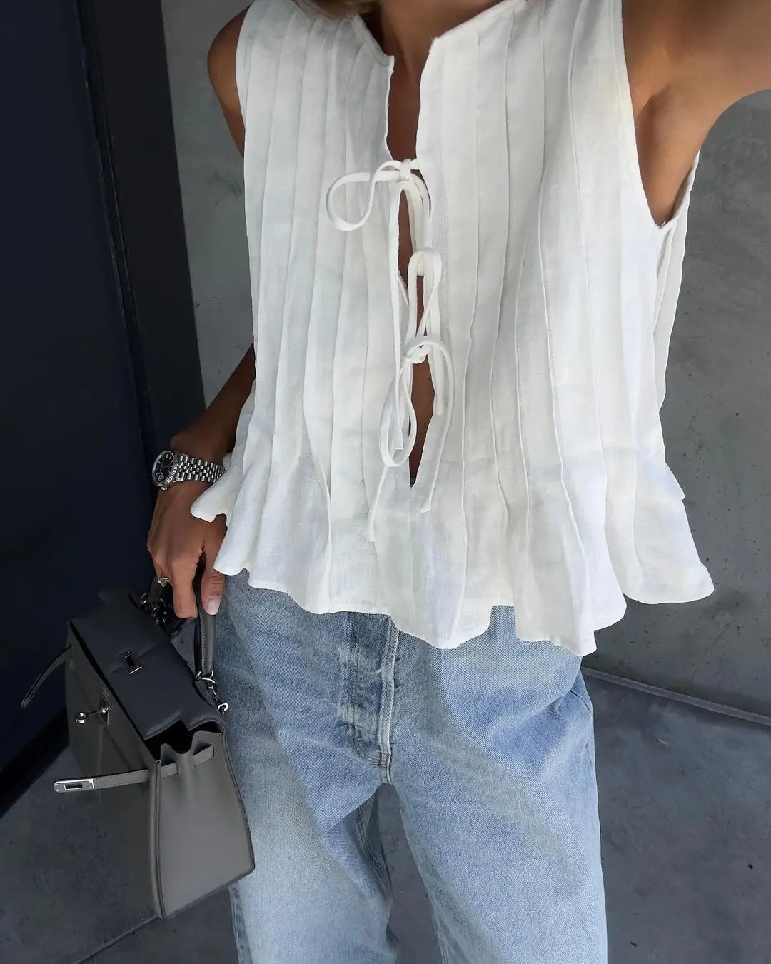 Women's Ruffled Lace Up Suit Blouse Long Skirt High Street Suit Solid Color Skirt 2 Piece High Street Suit 2024 New Suit