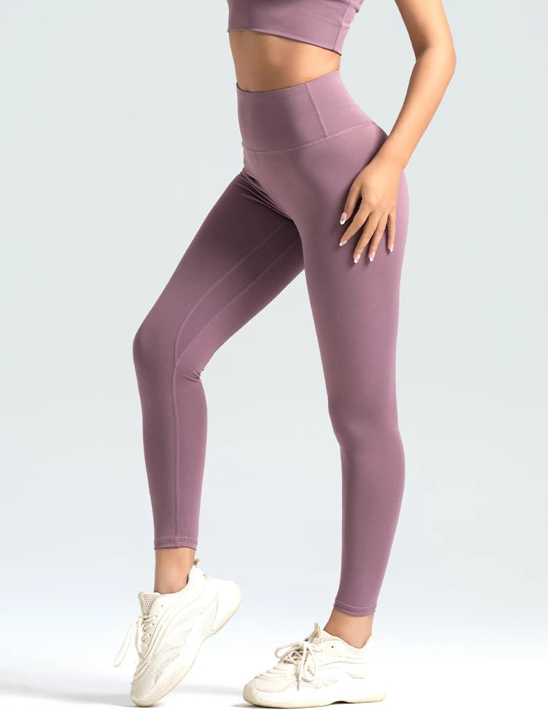 Women's Solid High Waist Sports Leggings,Breathable Comfortable Quick Drying SkinnyPants for Yoga Running, Ladies Sportswear for