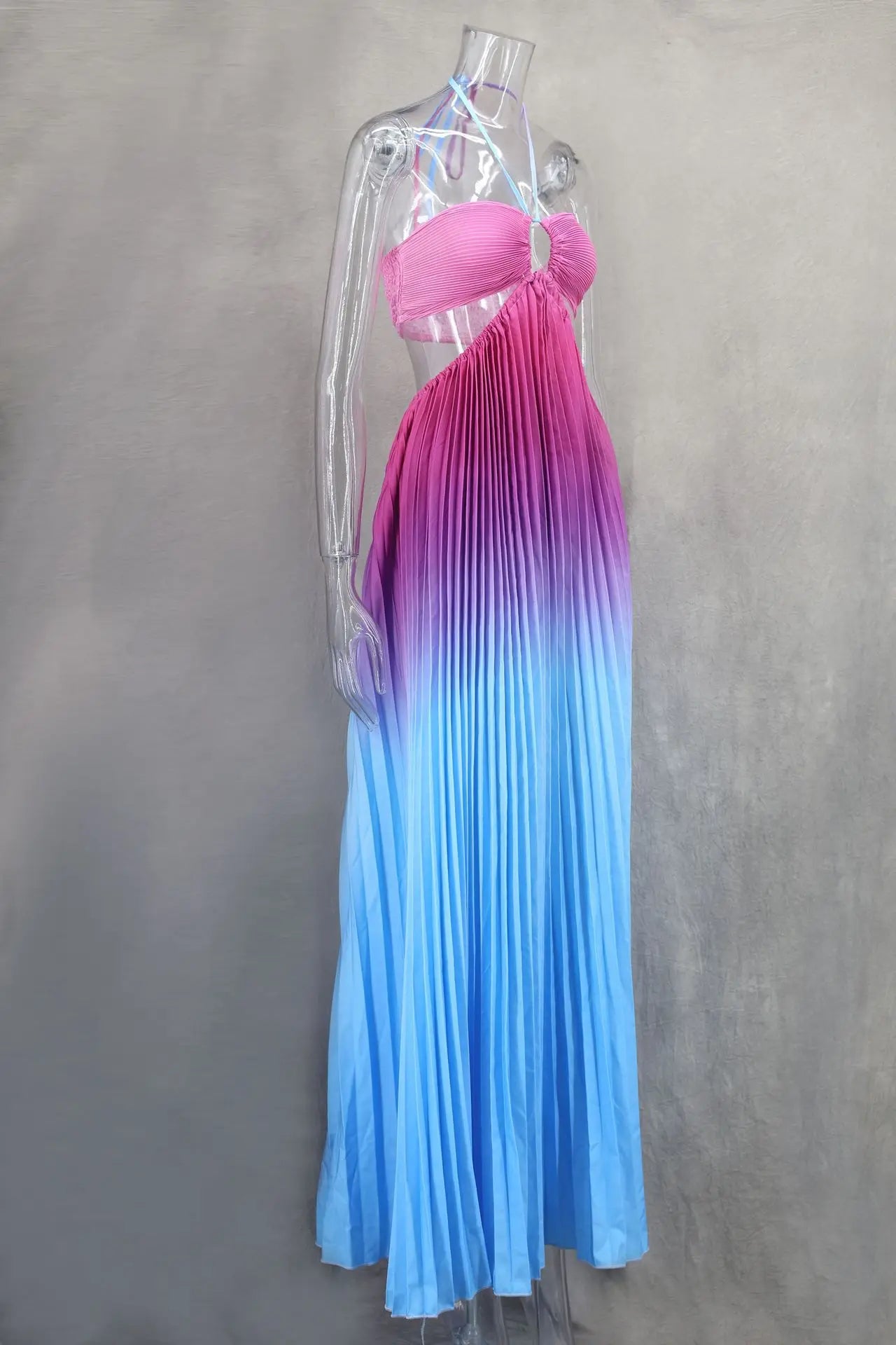 2024 Summer Fashion Women Long Dress Sexy Halter Neck Dress Sleeveless Hanging Trint Comfortable Party Club Women Streetwear