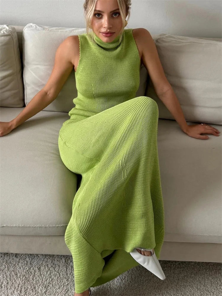 Tossy Elegant Knitwear 2 Piece-Set Long Dress Female Ribbed Sweater Pullover And Loose Patchwork Maxi Skirt Sets Ladies Outfits
