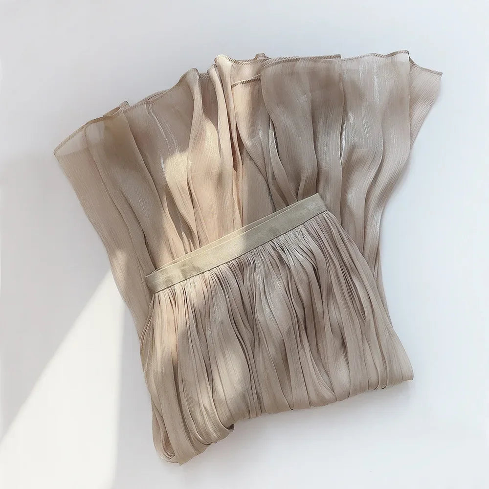 Skirts for Women Summer Pleated Temperament Half-body Skirt Slim Thin Section of The Long A-line Skirt Woman Clothing Streetwear