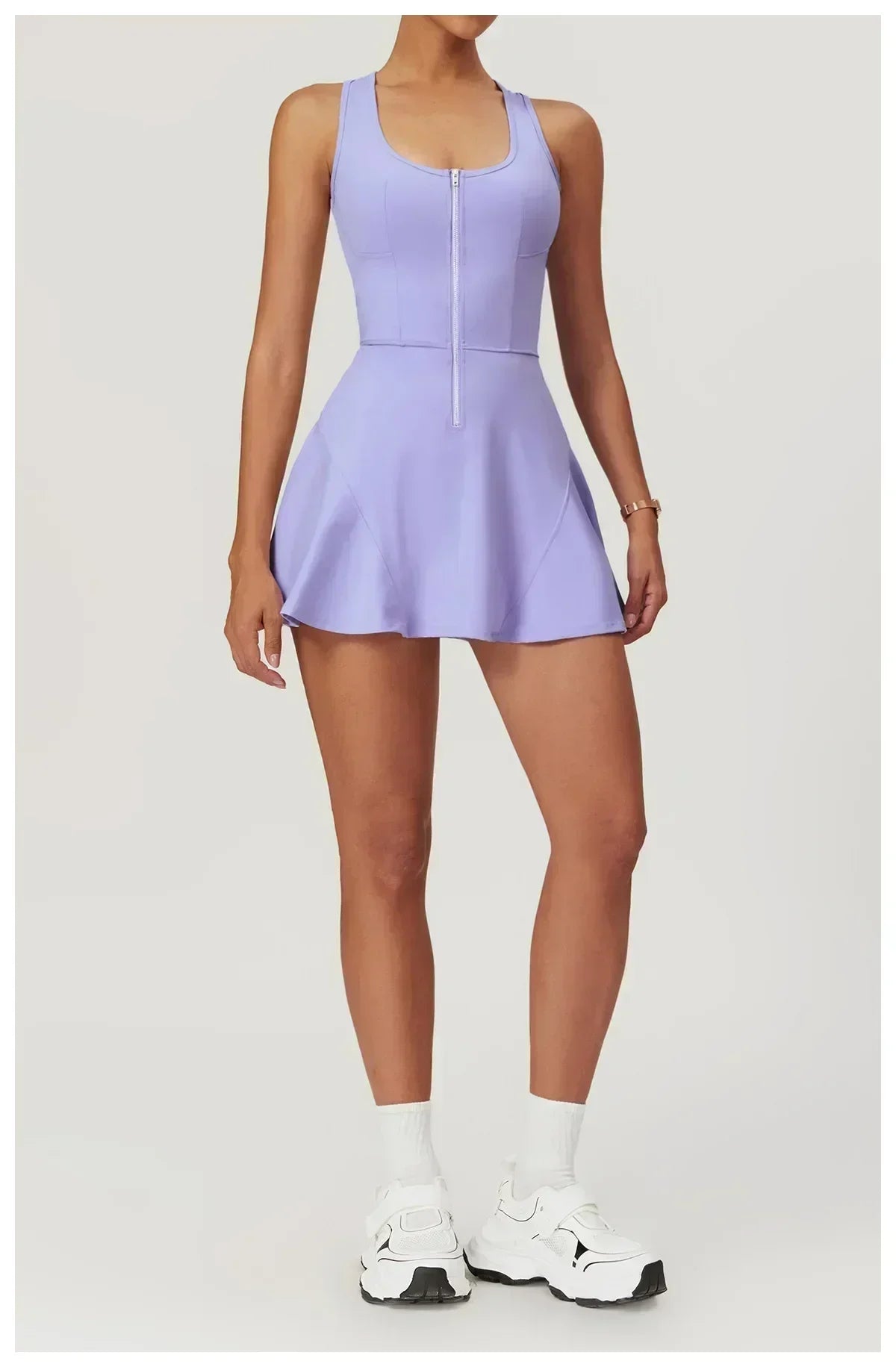 Yoga skirt anti-slip sports dress outdoor one-piece zip tennis skirt running fitness badminton dresses