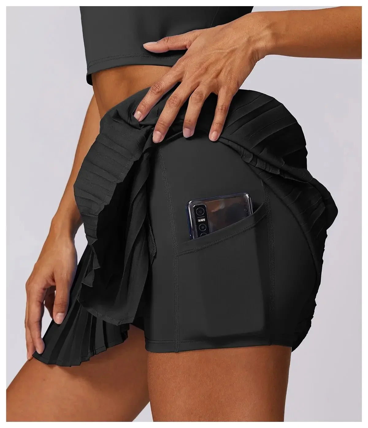 Summer women's Tennis Skirt Fashion Sports Yoga Short Skirts Breathable Comfort Pilates Black Golf Pleated Skirt Women