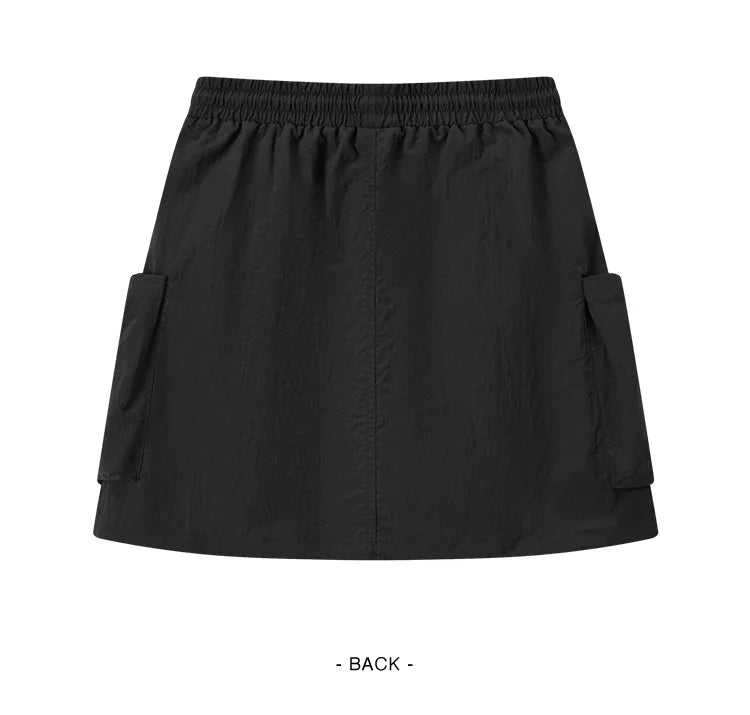 Semir Skirt Women Simple Workwear Style 2025 Summer New Elastic Waist A-Line Skirt with Textured Fabric