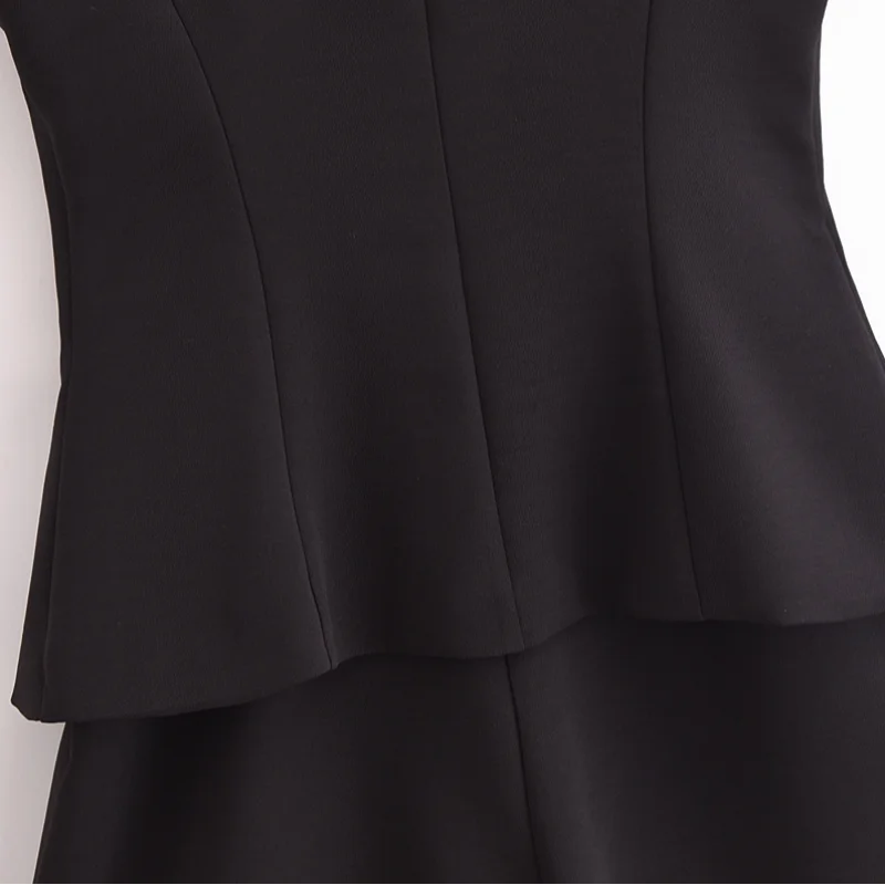 Casual Mini Dress Women Belt Slim Spring Summer O-neck Sleeveless Top Above Knee Skirt Sets Woman Vintage Fake Two Pieces Lady