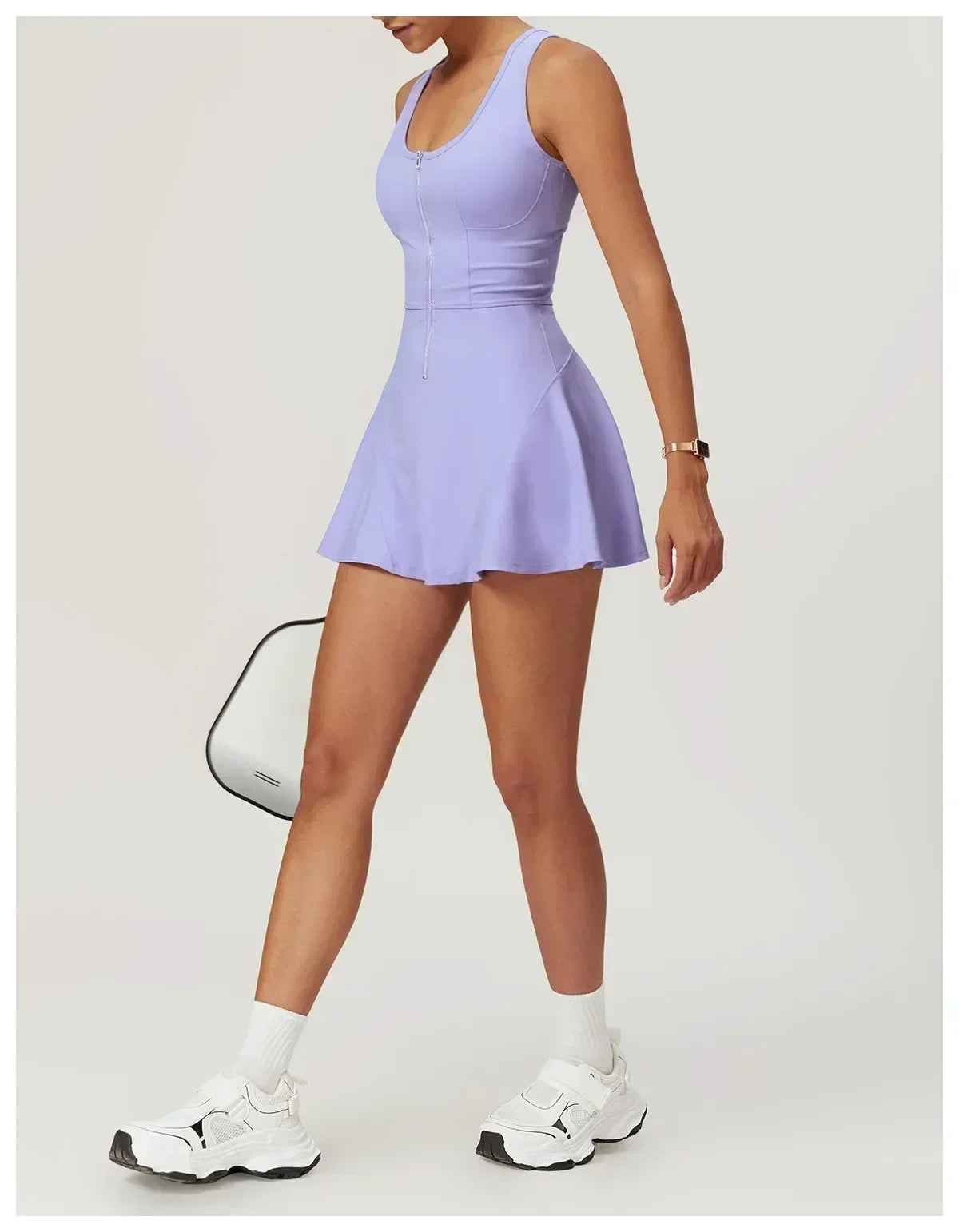 Yoga skirt anti-slip sports dress outdoor one-piece zip tennis skirt running fitness badminton dresses