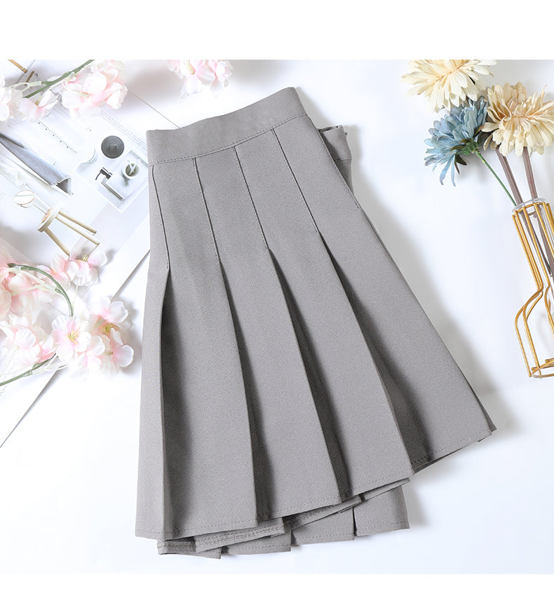 Women's Skirt With Shorts Spring Korea Style Clothes Brown A Line High Waist Y2k Mini saias Summer Black Pleated Skirt For Girls