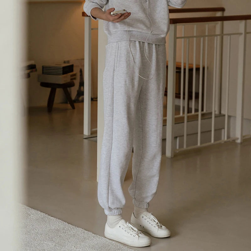 Casual Cotton Two Piece Sets Womens Outifits Long Sleeve Hoodie +Sweatpants Set Trousers Suit Jogger Tracksuit Ensemble Femme