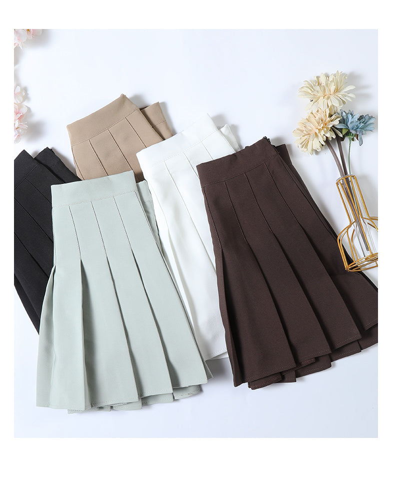 Women's Skirt With Shorts Spring Korea Style Clothes Brown A Line High Waist Y2k Mini saias Summer Black Pleated Skirt For Girls