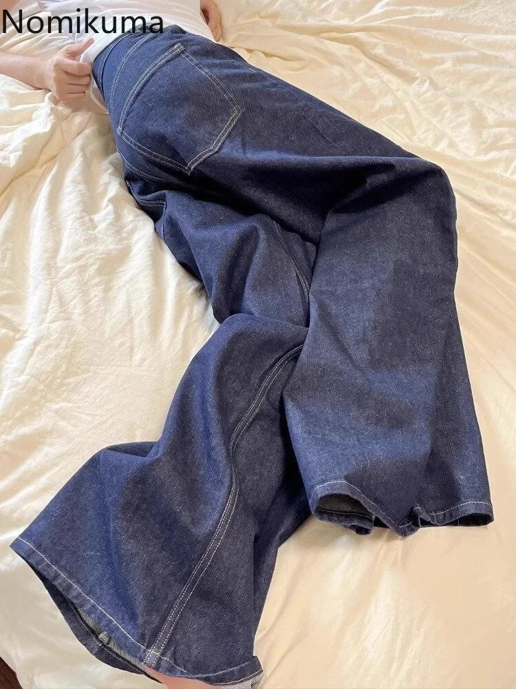 Jeans Women Streetwear Chic Y2k Wide Leg Pants 2025 New Bottms High Waist Straight Denim Trousers Casual Korean Pantalon Femme