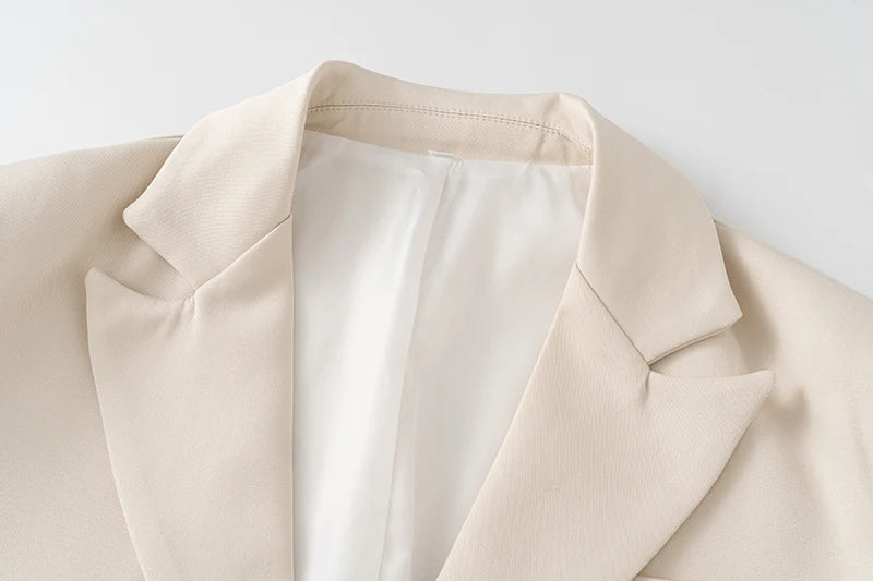 Elegant Blazer Coat For Women Fashion Pockets Lapel Oversized Suit Jackets 2025 New Autumn Office Lady Casual Loose Outerwear