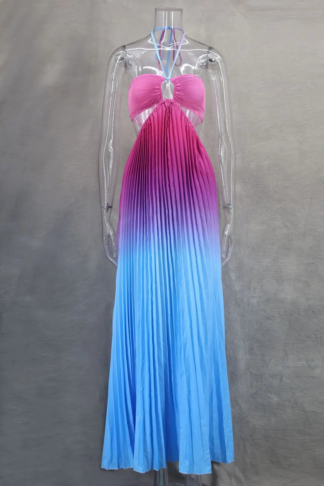2024 Summer Fashion Women Long Dress Sexy Halter Neck Dress Sleeveless Hanging Trint Comfortable Party Club Women Streetwear
