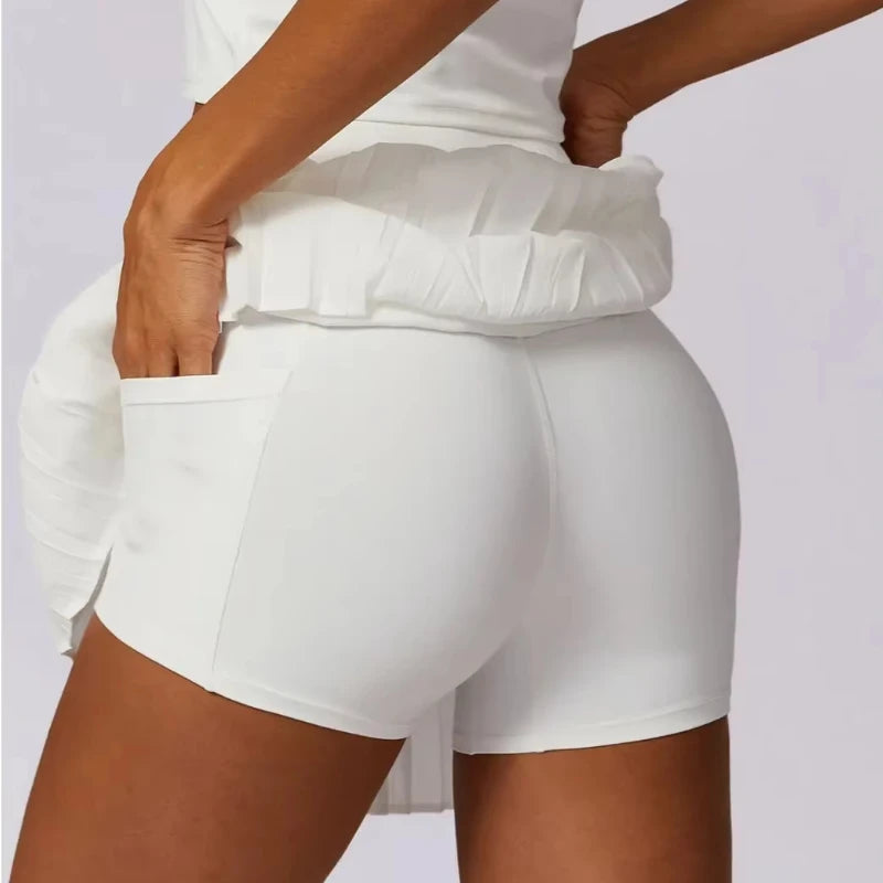 Summer women's Tennis Skirt Fashion Sports Yoga Short Skirts Breathable Comfort Pilates Black Golf Pleated Skirt Women
