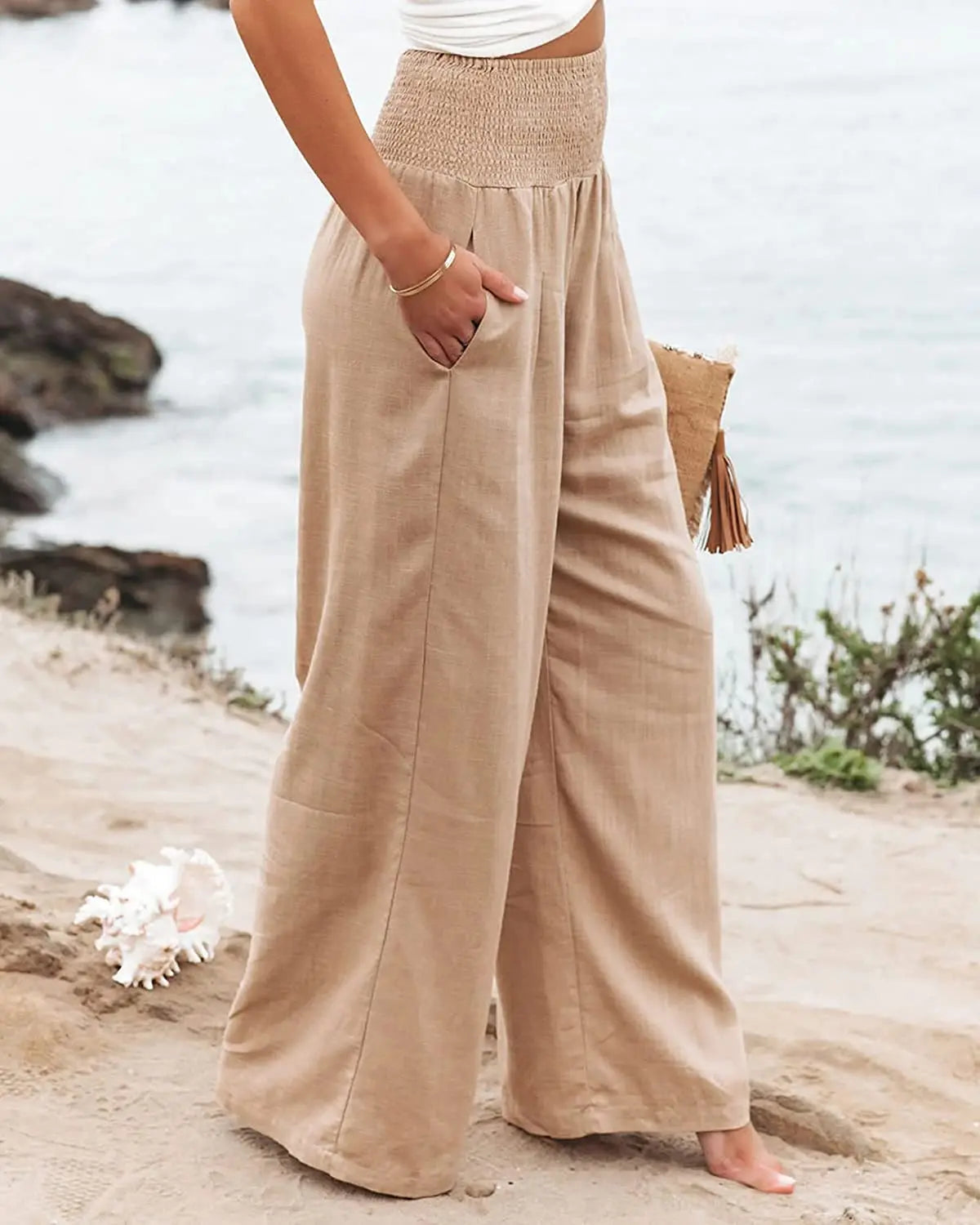 Casual pants, casual style, drawstring, distressed mid waist