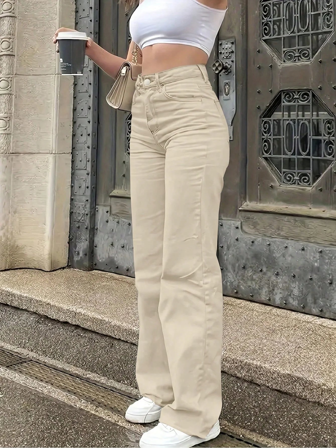 New European and American style jeans, women's comfortable casual all-match jeans.