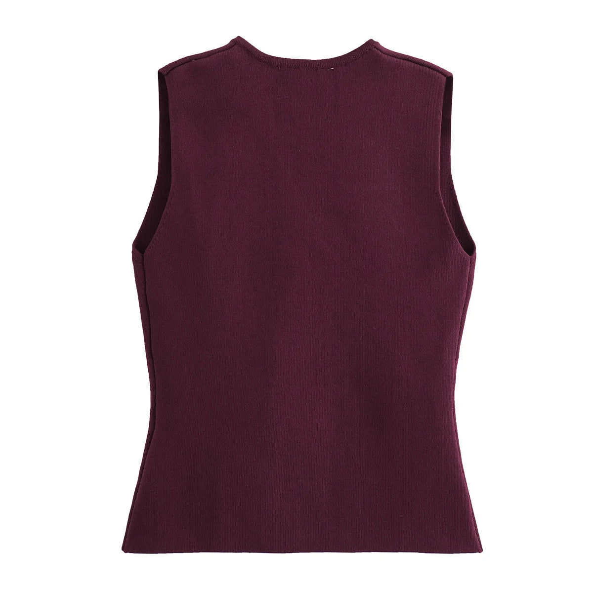 TRAF Woman Knit Vest Top Cropped Sleeveless Vests for Women 2024 Button Summer Vest Top Female Holiday Knitted Short Tops