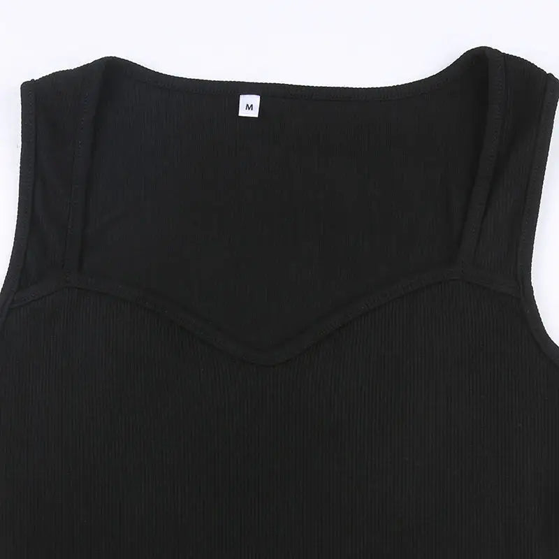 Temperament Square Neck Long Dress for Women Sexy Solid Screw Thread Sleeveless Split Dresses Slim Pullover Office Lady Vestidos