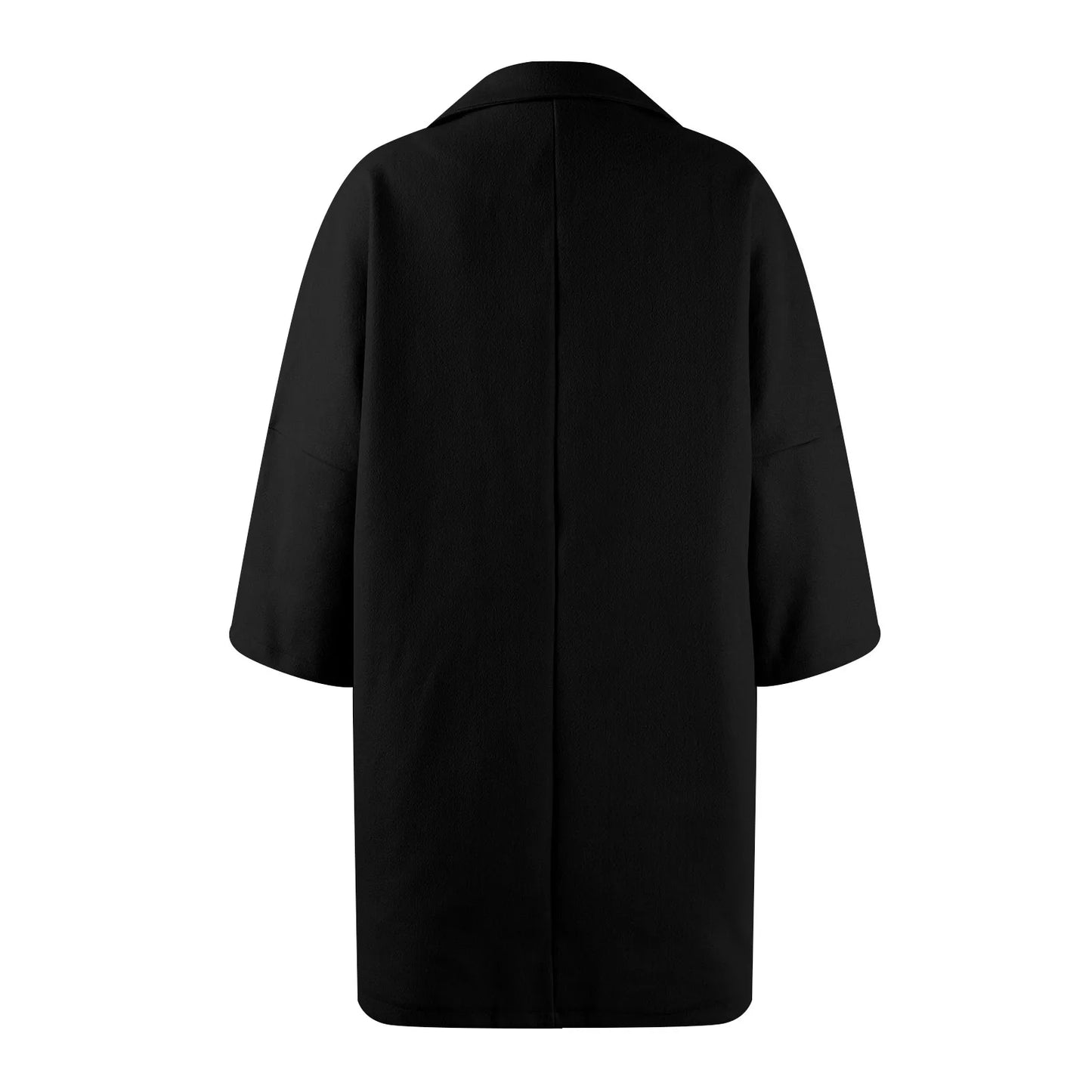 Women'S Coat Fashionable Versatile Tweed Coat Solid Color Sinking Shoulder Seven-Quarter Sleeve Single-Breasted Jacket Women