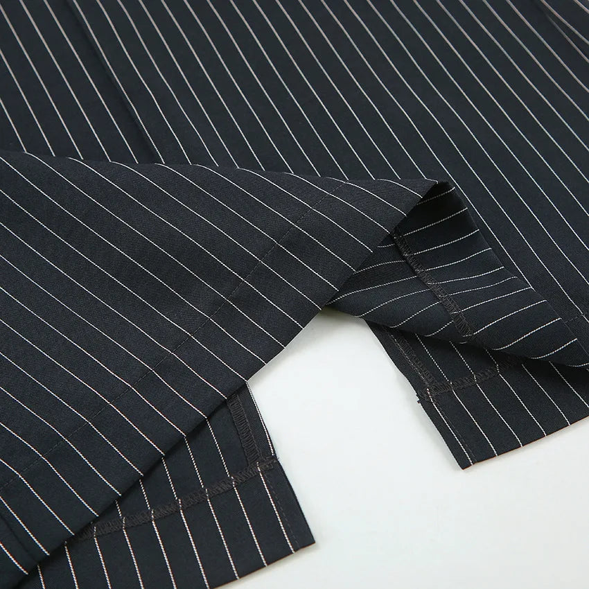 Skirt Women Office Lady High Waist Striped Fashion New Euro-America Style Simple Women Skirt Luxury