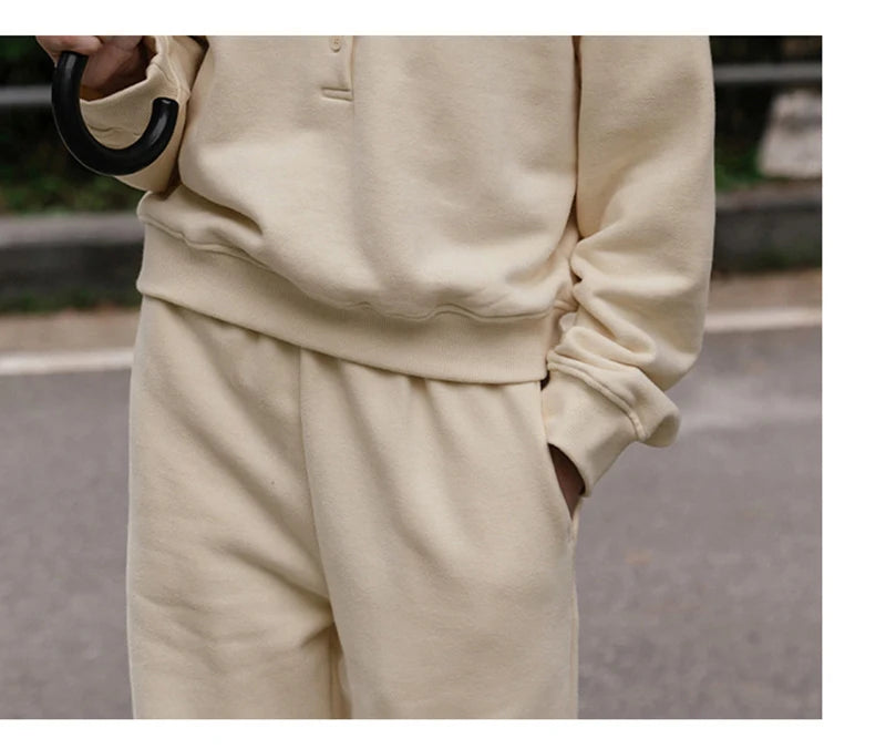 Casual Cotton Two Piece Sets Womens Outifits Long Sleeve Hoodie +Sweatpants Set Trousers Suit Jogger Tracksuit Ensemble Femme