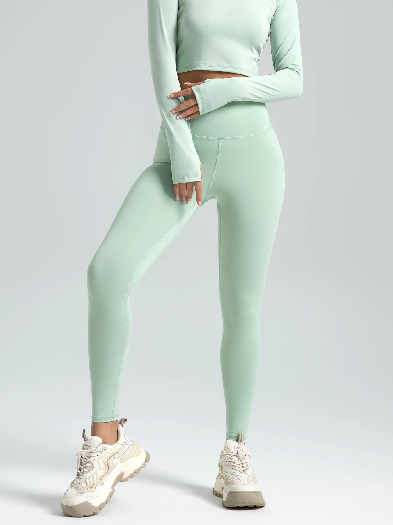 Women's Solid High Waist Sports Leggings,Breathable Comfortable Quick Drying SkinnyPants for Yoga Running, Ladies Sportswear for