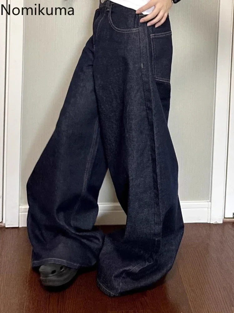Jeans Women Streetwear Chic Y2k Wide Leg Pants 2025 New Bottms High Waist Straight Denim Trousers Casual Korean Pantalon Femme