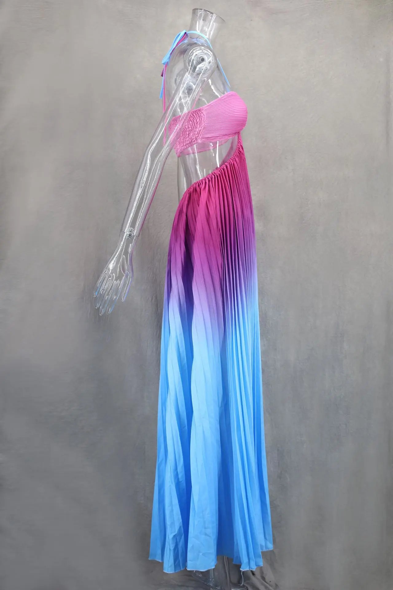 2024 Summer Fashion Women Long Dress Sexy Halter Neck Dress Sleeveless Hanging Trint Comfortable Party Club Women Streetwear