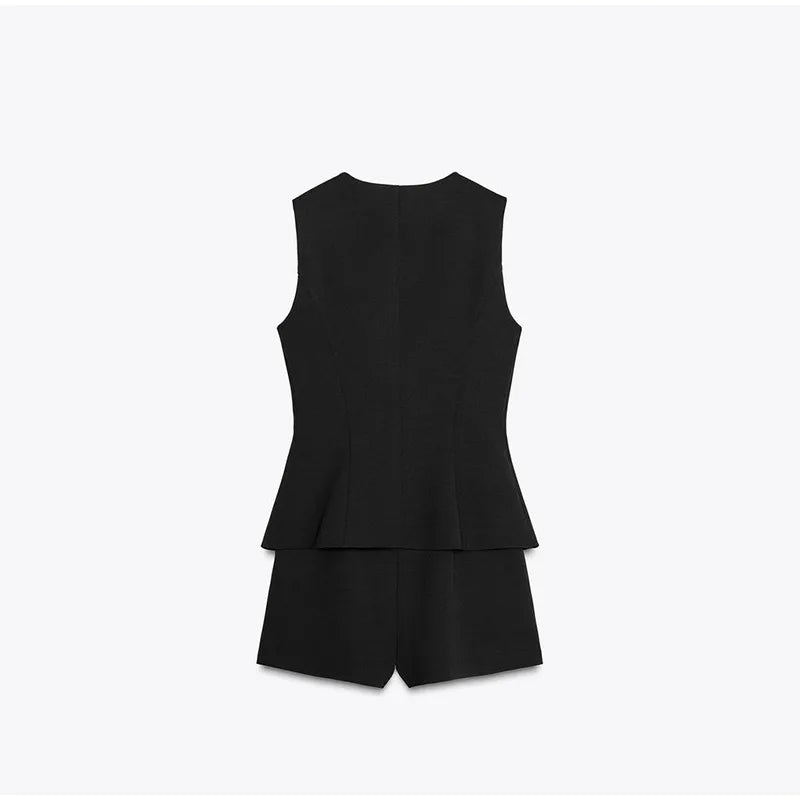 Casual Mini Dress Women Belt Slim Spring Summer O-neck Sleeveless Top Above Knee Skirt Sets Woman Vintage Fake Two Pieces Lady
