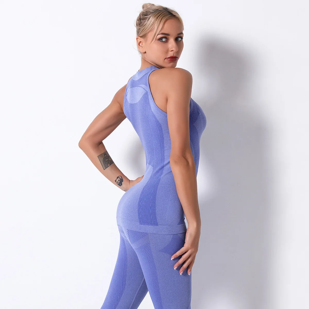 Seamless Women Sports Top Yoga Shirt Sleeveless Tank Top High Neck Workout Fitness Running Vest Sportswear Women Gym Clothing
