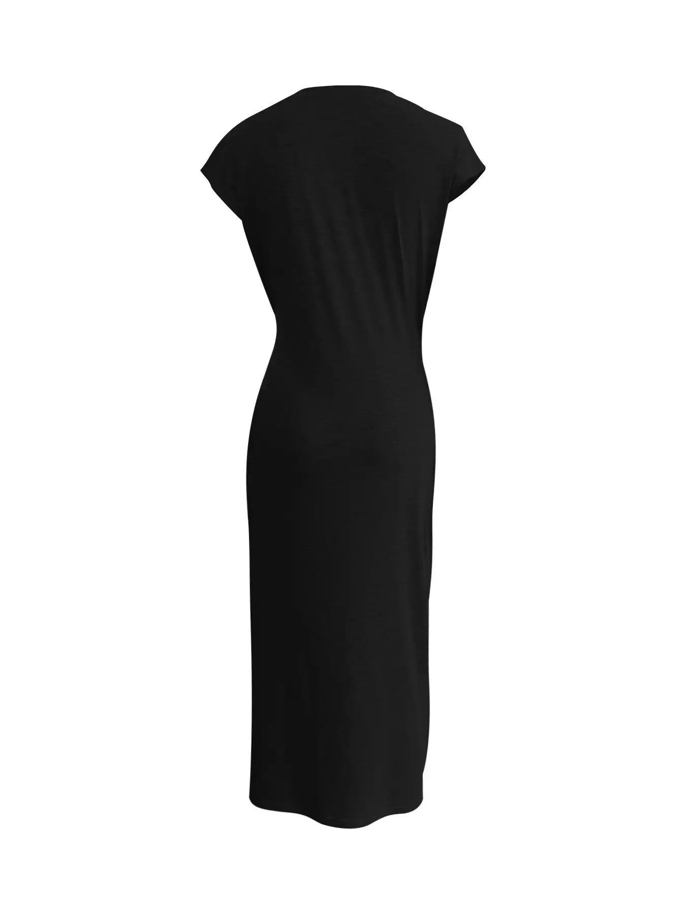 Elegant And Elegant Waist Lace Up Striped Round Neck Short Sleeve Long Dress Summer Party Bodycon Women's Dresses
