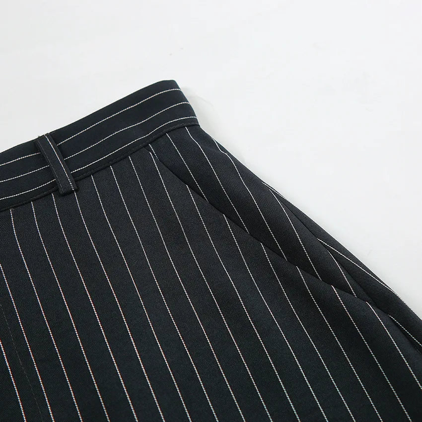 Skirt Women Office Lady High Waist Striped Fashion New Euro-America Style Simple Women Skirt Luxury