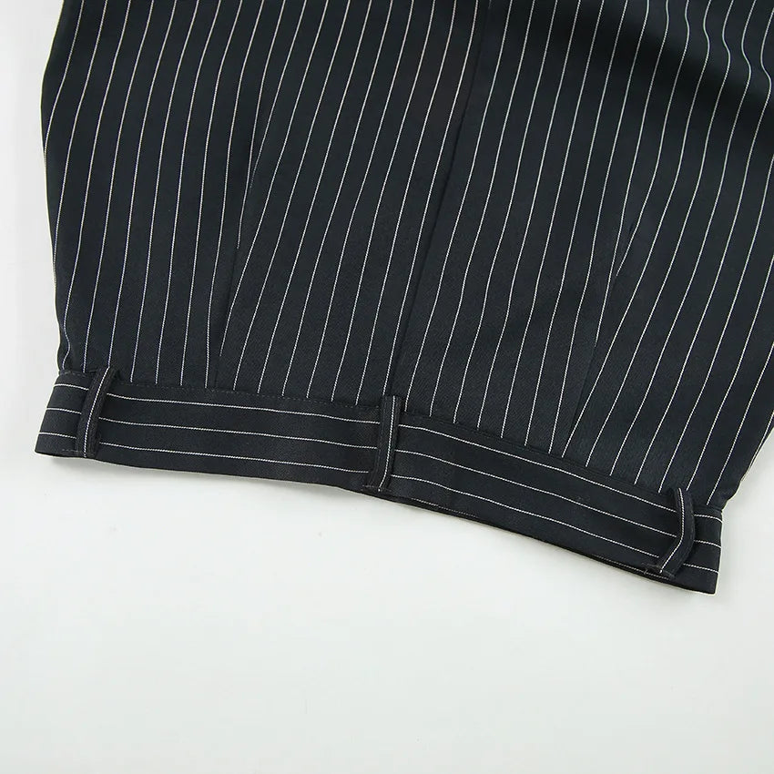 Skirt Women Office Lady High Waist Striped Fashion New Euro-America Style Simple Women Skirt Luxury