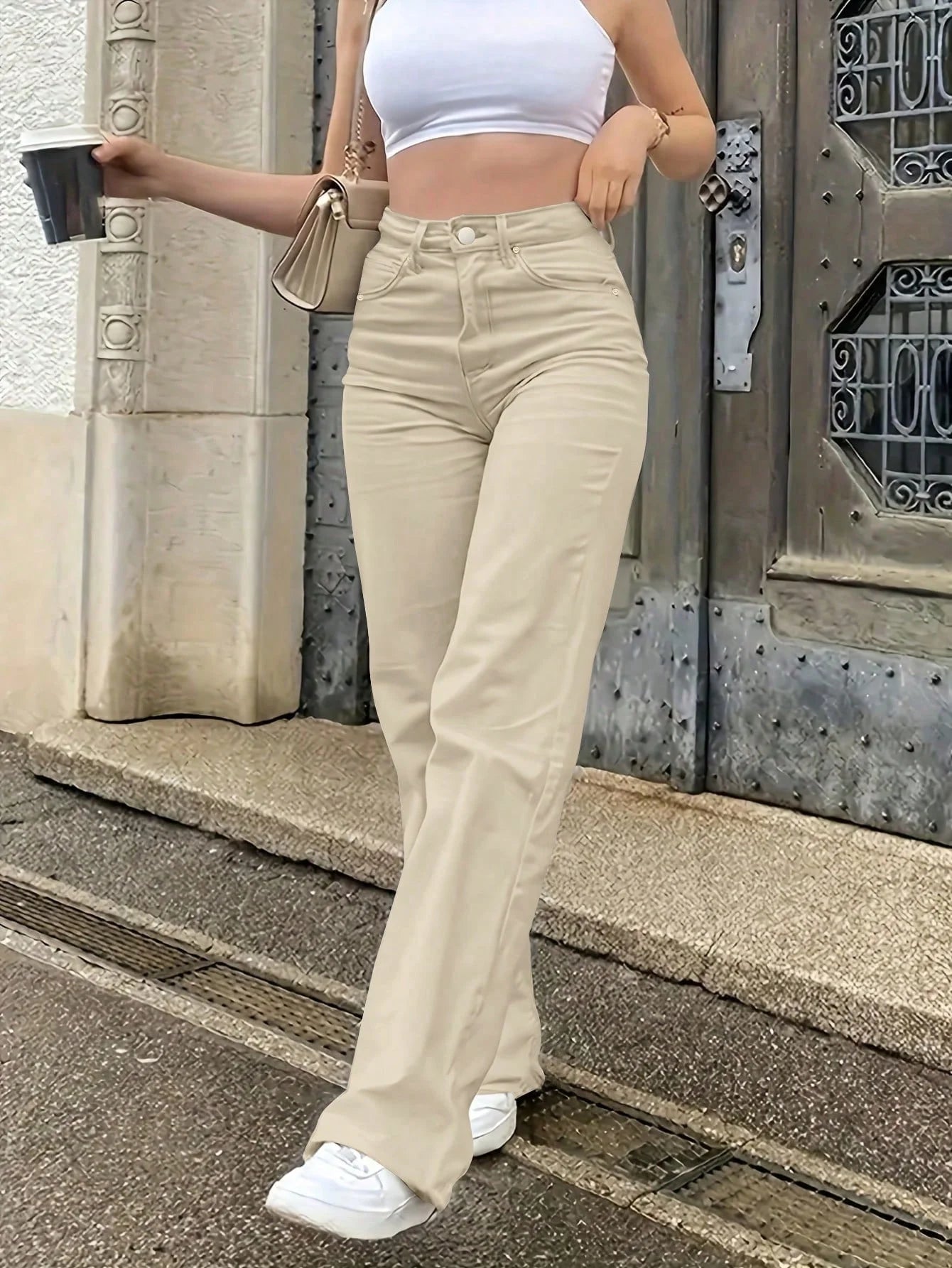 New European and American style jeans, women's comfortable casual all-match jeans.