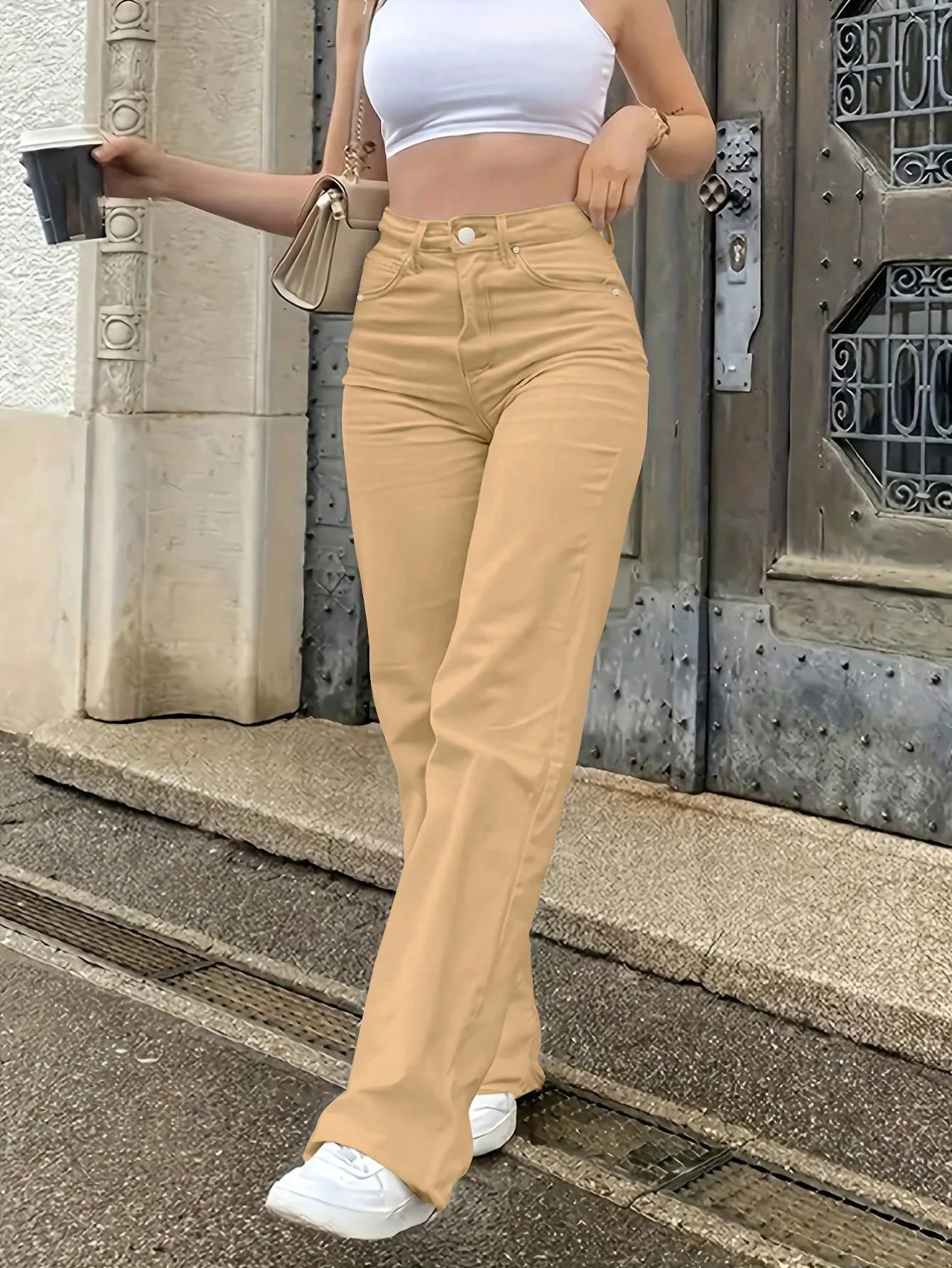 New European and American style jeans, women's comfortable casual all-match jeans.