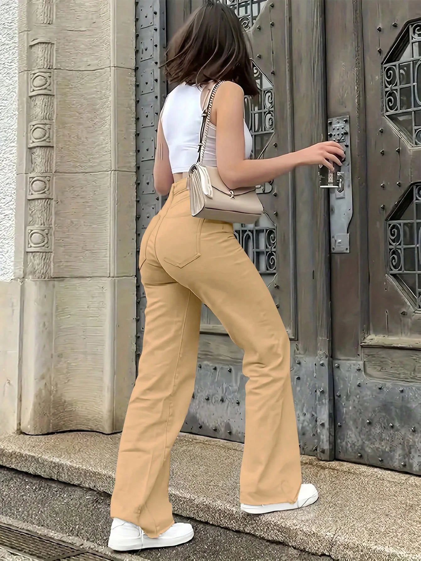 New European and American style jeans, women's comfortable casual all-match jeans.