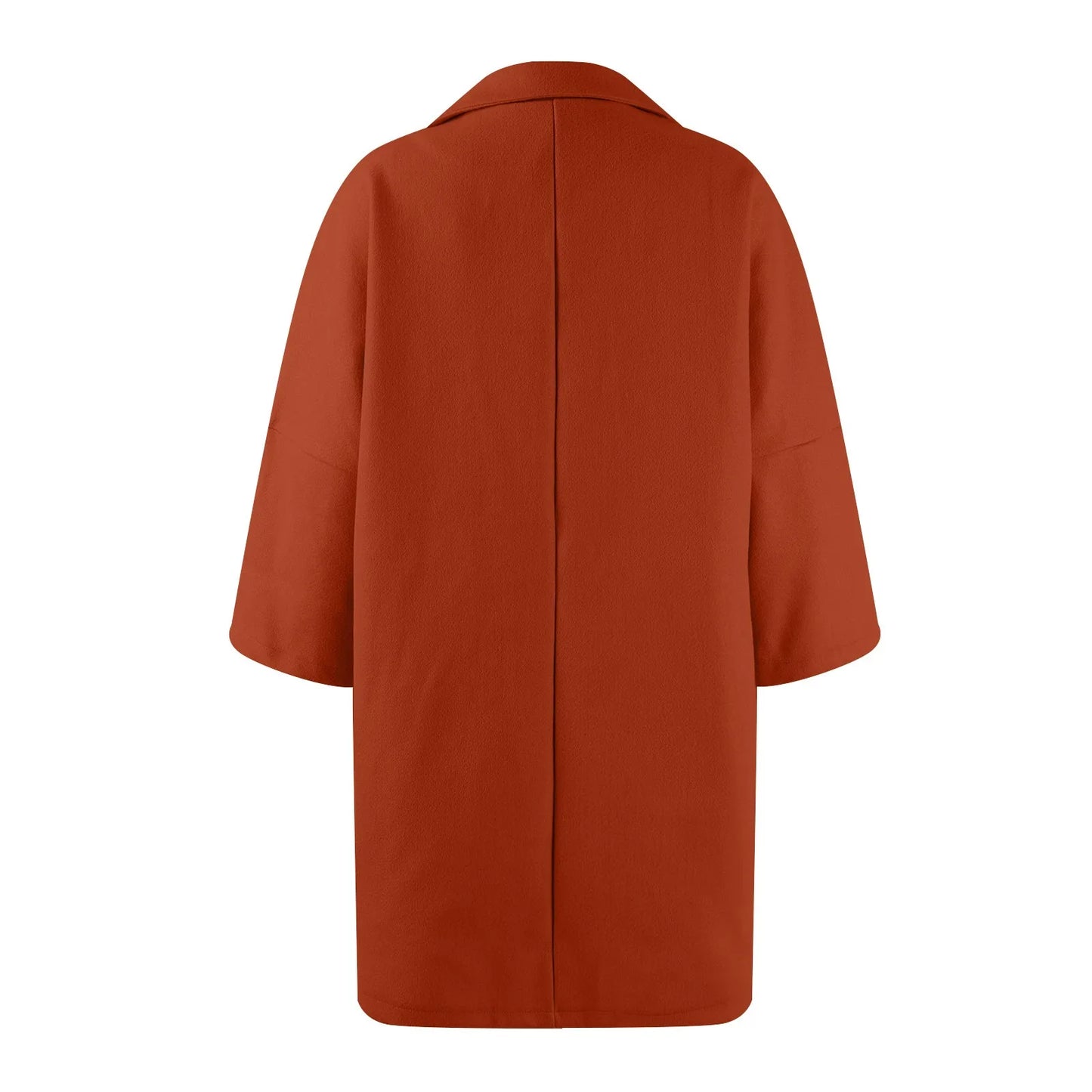 Women'S Coat Fashionable Versatile Tweed Coat Solid Color Sinking Shoulder Seven-Quarter Sleeve Single-Breasted Jacket Women