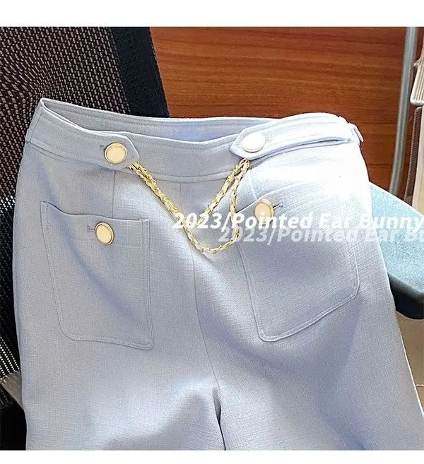 Suits for Women Tracksuit Two Piece Set V Neck Short Sleeve Coat Ropa Club Wide Leg Tailored Trousers Casual Pants Sets