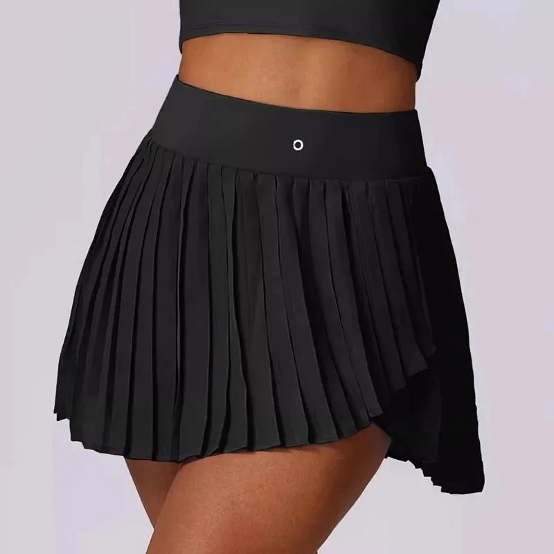 Summer women's Tennis Skirt Fashion Sports Yoga Short Skirts Breathable Comfort Pilates Black Golf Pleated Skirt Women